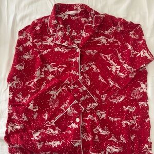 Women’s Victoria Secret Button Down Night Gown Matching Set Red Size M